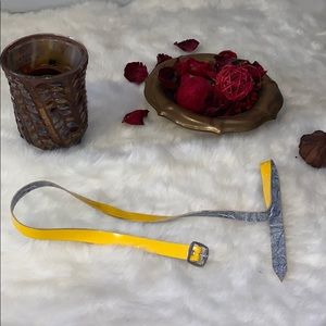 Yellow faux leather belt